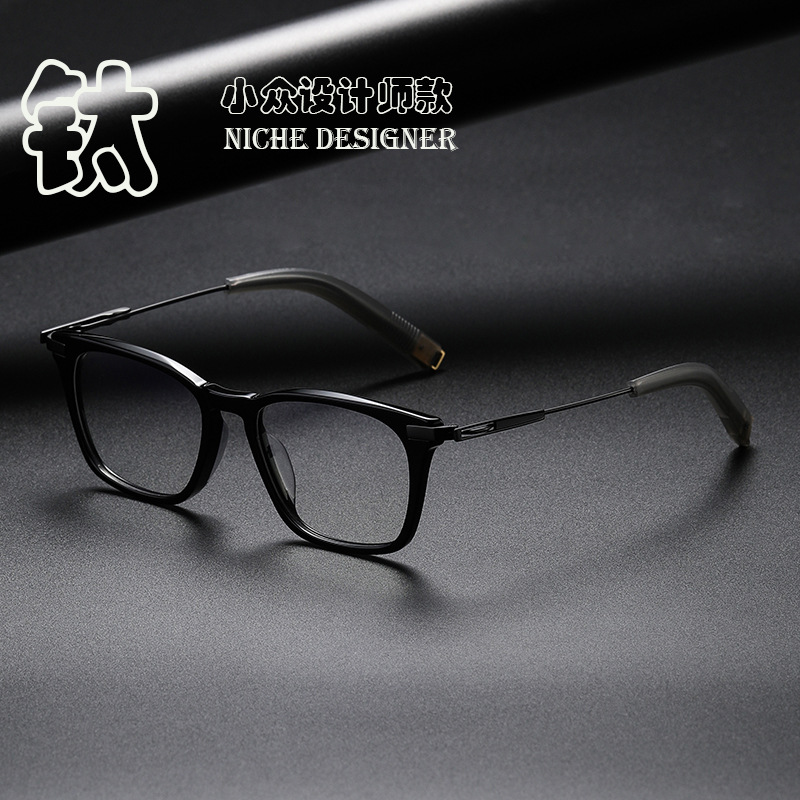 防蓝光辐射眼镜男近视配度数素颜日系黑框眼镜框女抗76 lsa-405