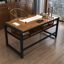 书桌写字台辅导班书画桌电脑桌家用书法桌子双层桌简约学习桌培训