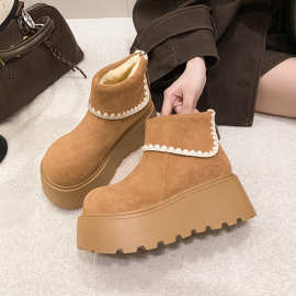 复古小个子增高马丁靴女款2025秋季新款显瘦白色厚底勃肯鞋短靴子