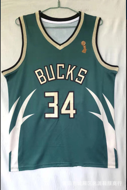 nba球衣 雄鹿34阿德托昆博城市版 雄鹿34奖励版 冠军版刺绣篮球服