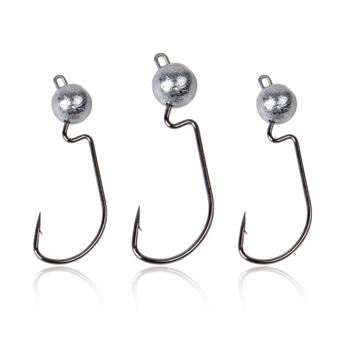 路亚钩铅头宽腹曲柄铅头钩原色铅头钩鹰嘴锋利曲柄钩原色路亚鱼钩