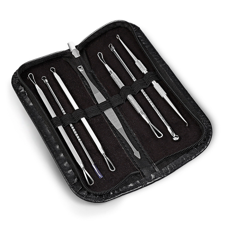 In Stock Wholesale Stainless Steel Acne Needle 7-Piece Set Blackhead Removal Pop Pimples Beauty Tools Acne Needle Set