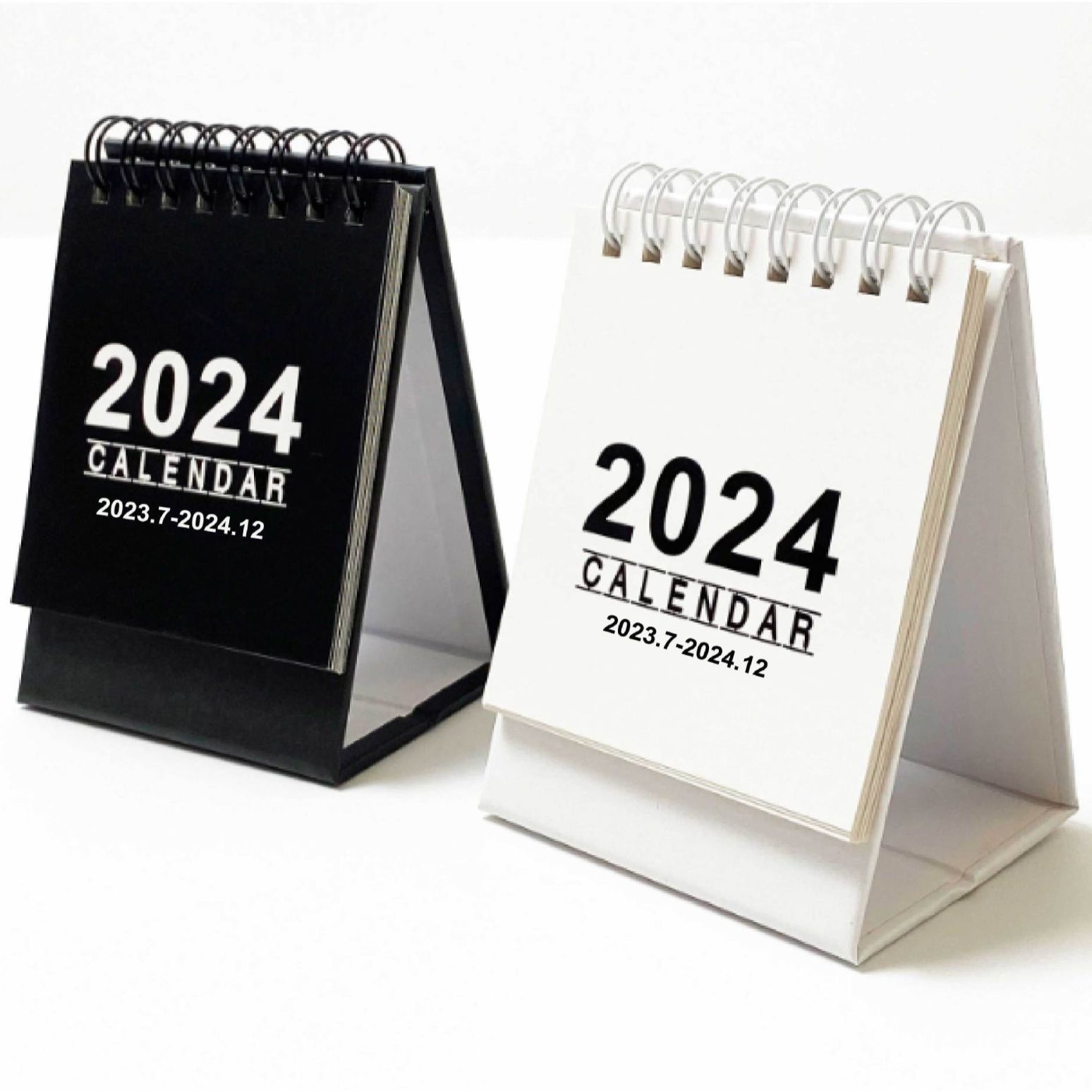 7万个2024创意数字小台历ins风迷你线圈小日历办公室桌面小摆件小年历