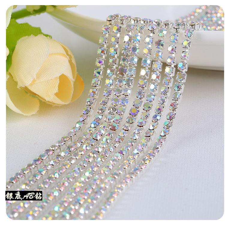 Color Drill Chain 1.5/2/2.5/2.8/3.0/4mm Intensive Diamond Claw Chain DIY Phone Case Stick-on Crystals Material