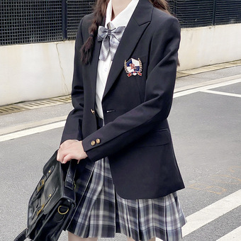 初中高中校服毕业班服西装外套jk学生装中学生女学院风jk短款西服