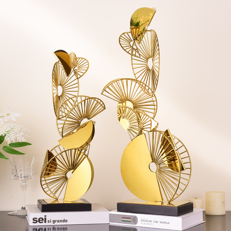 不锈钢金属艺术品售楼处酒店大堂雕塑摆件家居客厅玄关桌面装饰品采购