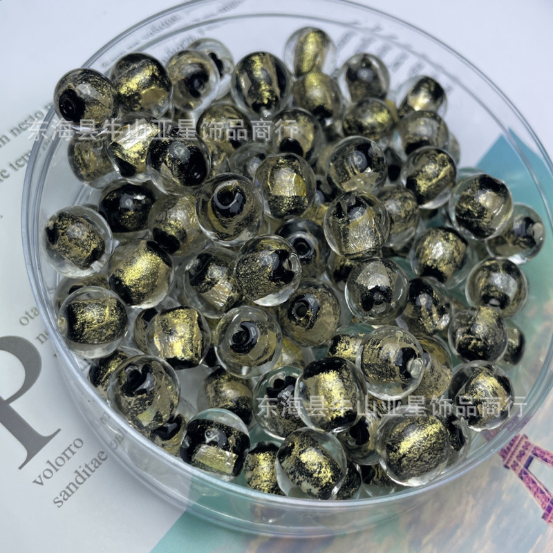 Manufacturer Gold Foil Silver Foil Fragrant Gray Colored Glaze Scattered Beads DIY Bracelet Necklace Earrings 108 Buddha Beads Handmade Beaded Material