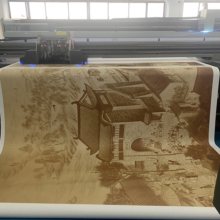 广告工厂个性定制阻燃uv宣绒布展厅背景无缝墙布 文化墙背景喷绘