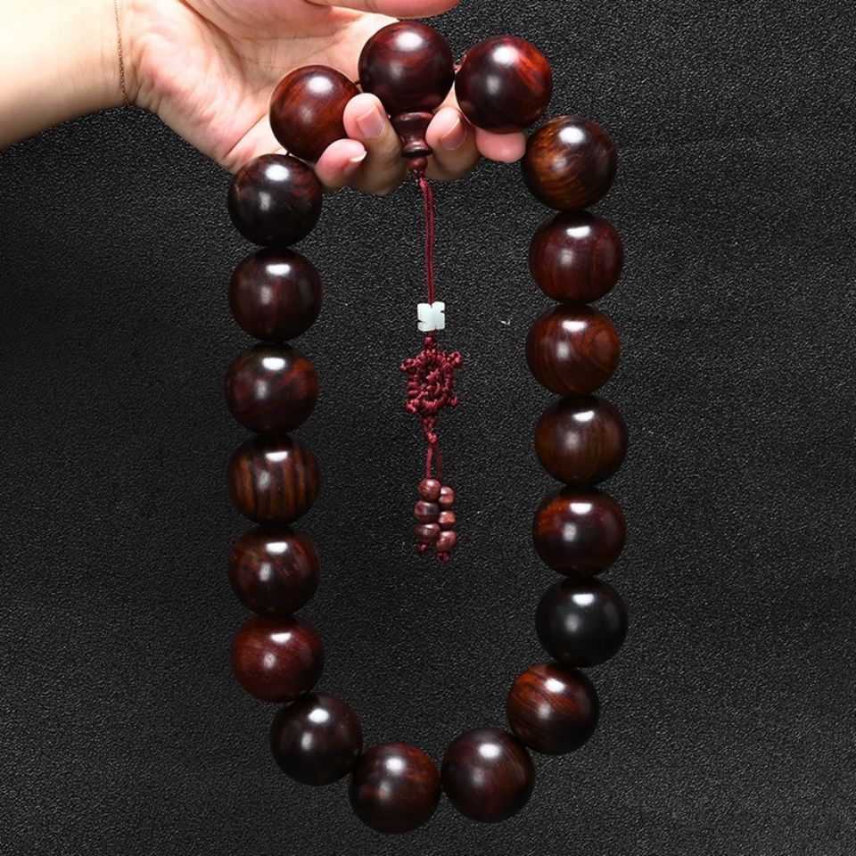 Rosewood Ebony Rosewood Agarwood Ebony Rosewood Handheld Prayer Beads Bracelet 30mm Buddha Beads Car Hanging Car Accessories