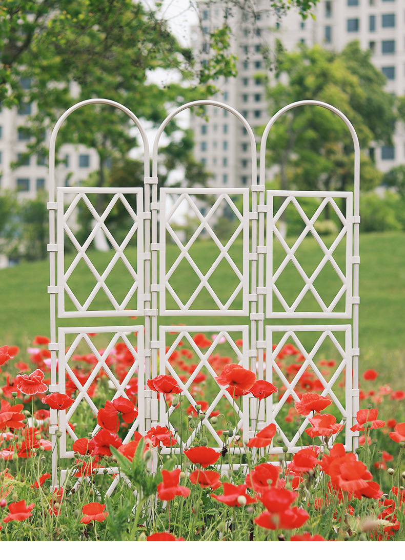 欧式花园支架月季爬藤架 篱笆栏 花园装饰栅栏蔷薇攀爬爬藤屏风