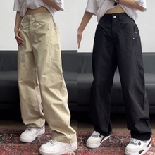 休闲长裤男女夏季设计感cleanfit弯刀裤子男生美式阔腿宽松直筒裤