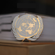 新款金属帽章珐琅工艺联合国纪念章勋章企业活动可印logo金属徽章