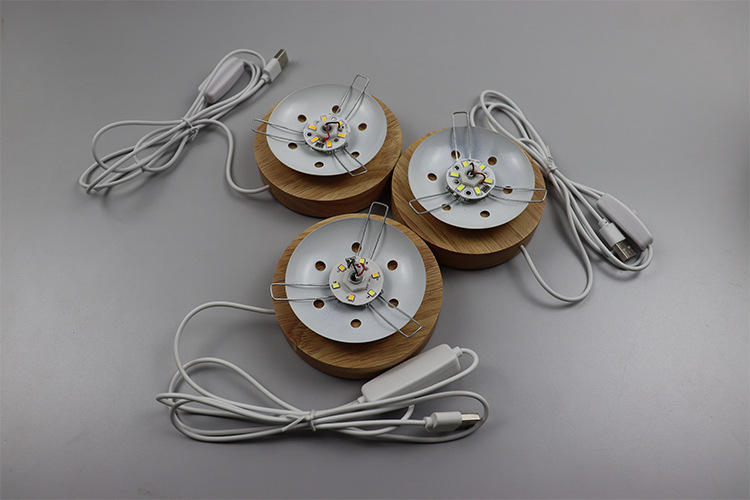 流浪星球台灯木底座 宇宙星球led发光灯底座玻璃罩通用款月球灯座