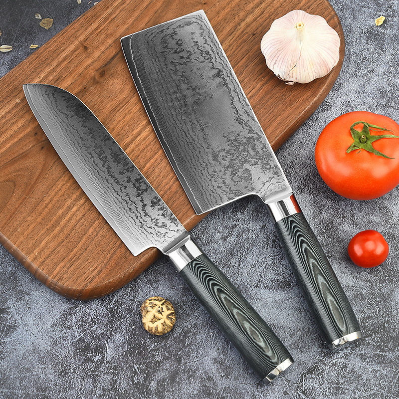 大马士革菜刀高硬度厨房刀日式刀家用切片刀厨师刀锋利刀具批发