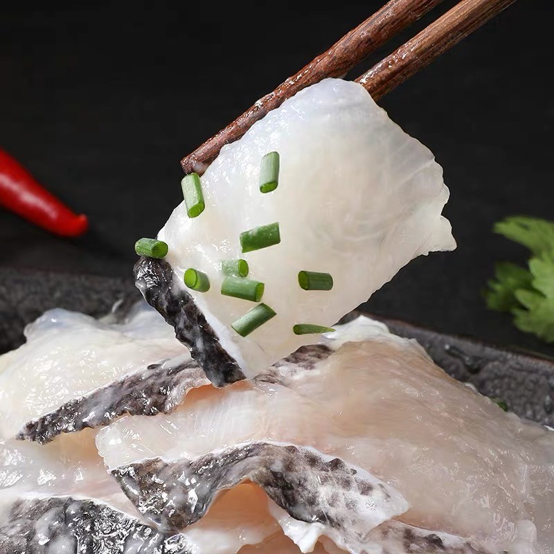 何氏蹦蹦鱼免浆黑鱼片酸菜鱼火锅水煮鱼片无骨刺商用批发整箱25包