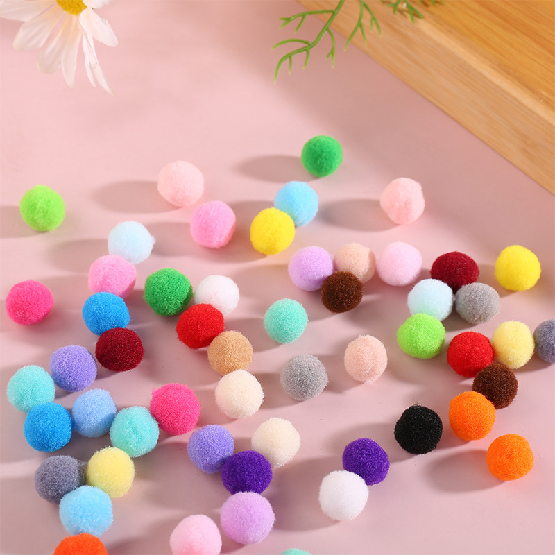 Christmas Colored Series Polyester High Elastic Hairy Ball Handmade DIY Pendant Accessories Macaron Color Small Hair Ball Wholesale