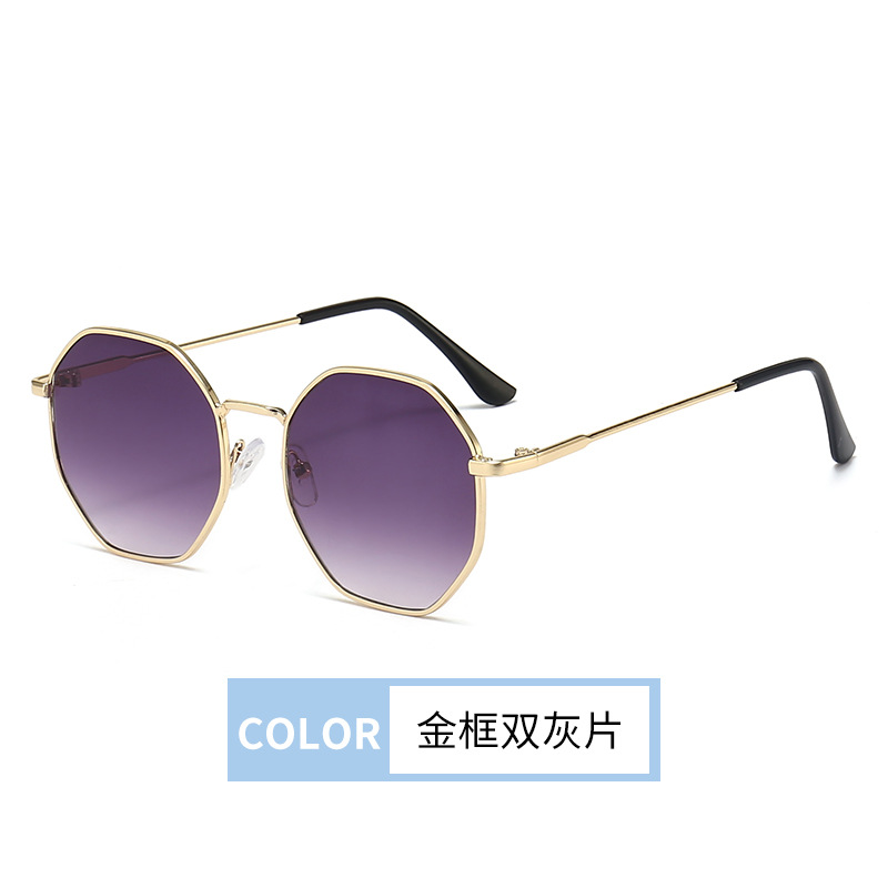 Fashion Retro Full Frame Sunglasses Metal Frame Fashion Sunglasses Men and Women Travel Street Shooting Sun-Shade Glasses