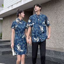 旗袍情侣装夏季中国风小众设计感2023新款夏装感文艺复古套装
