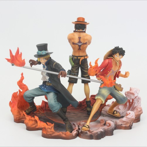 眼镜厂正版海贼王萨博艾斯路飞三兄弟场景dxf组立式景品手办公仔