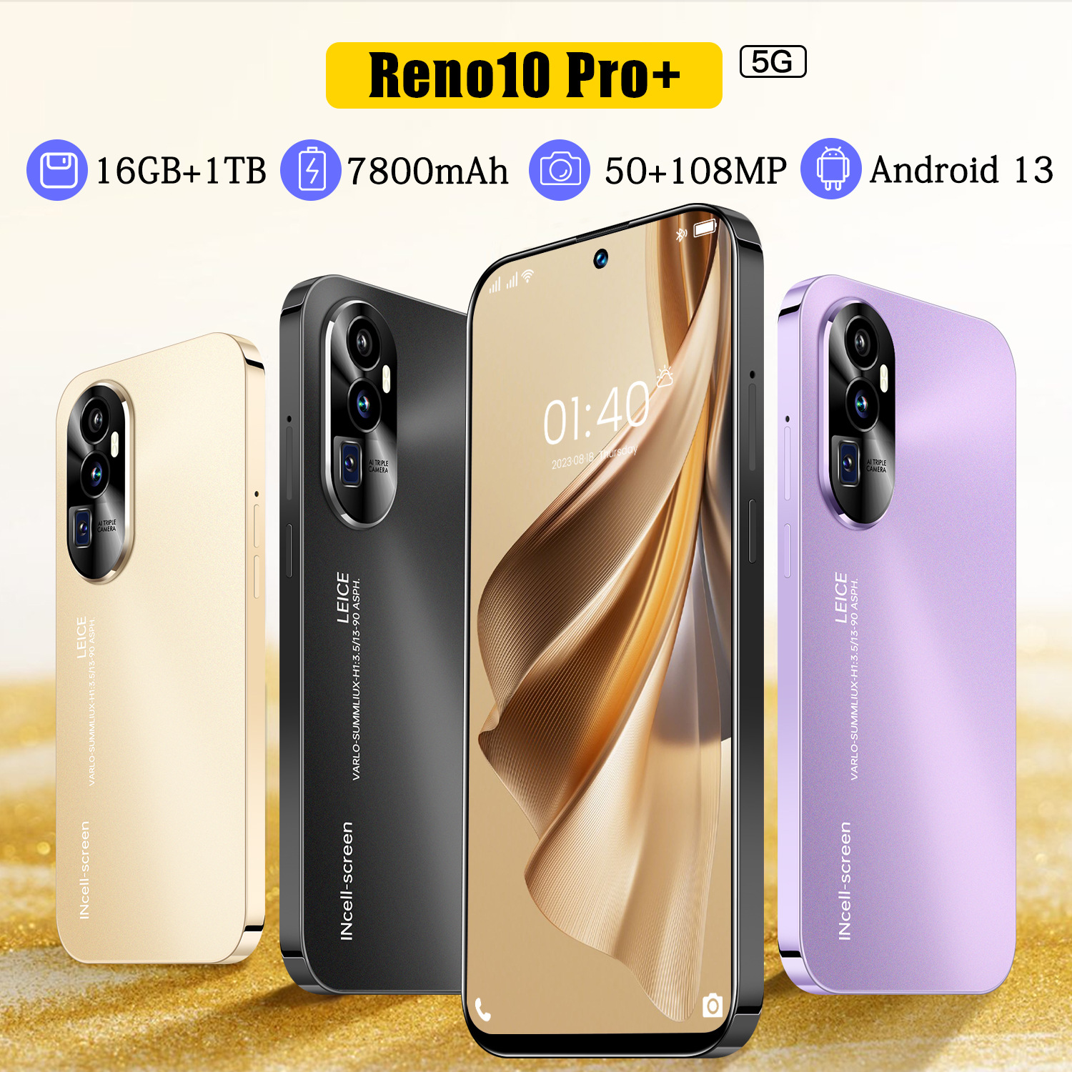 2023跨境手机Reno10 Pro7.3英寸外贸incell屏2+16G安卓智能一体机