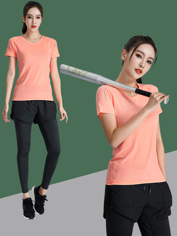 2021新款网球服一体式瑜伽服女户外运动健身跑步衣时尚训练服0675