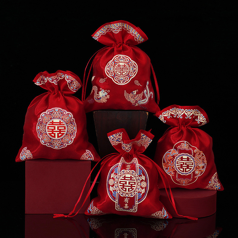 喜糖袋子结婚婚礼糖果袋布袋礼袋喜袋婚庆喜糖盒子回礼包装袋批发