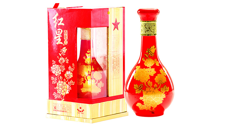 红星二锅头百年富贵浓香型52度白酒500ml整箱批发瓶装红星二锅头