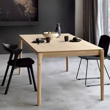 实木餐桌北欧家用客厅小户型吃饭桌子简约现代原木轻奢餐桌椅组合
