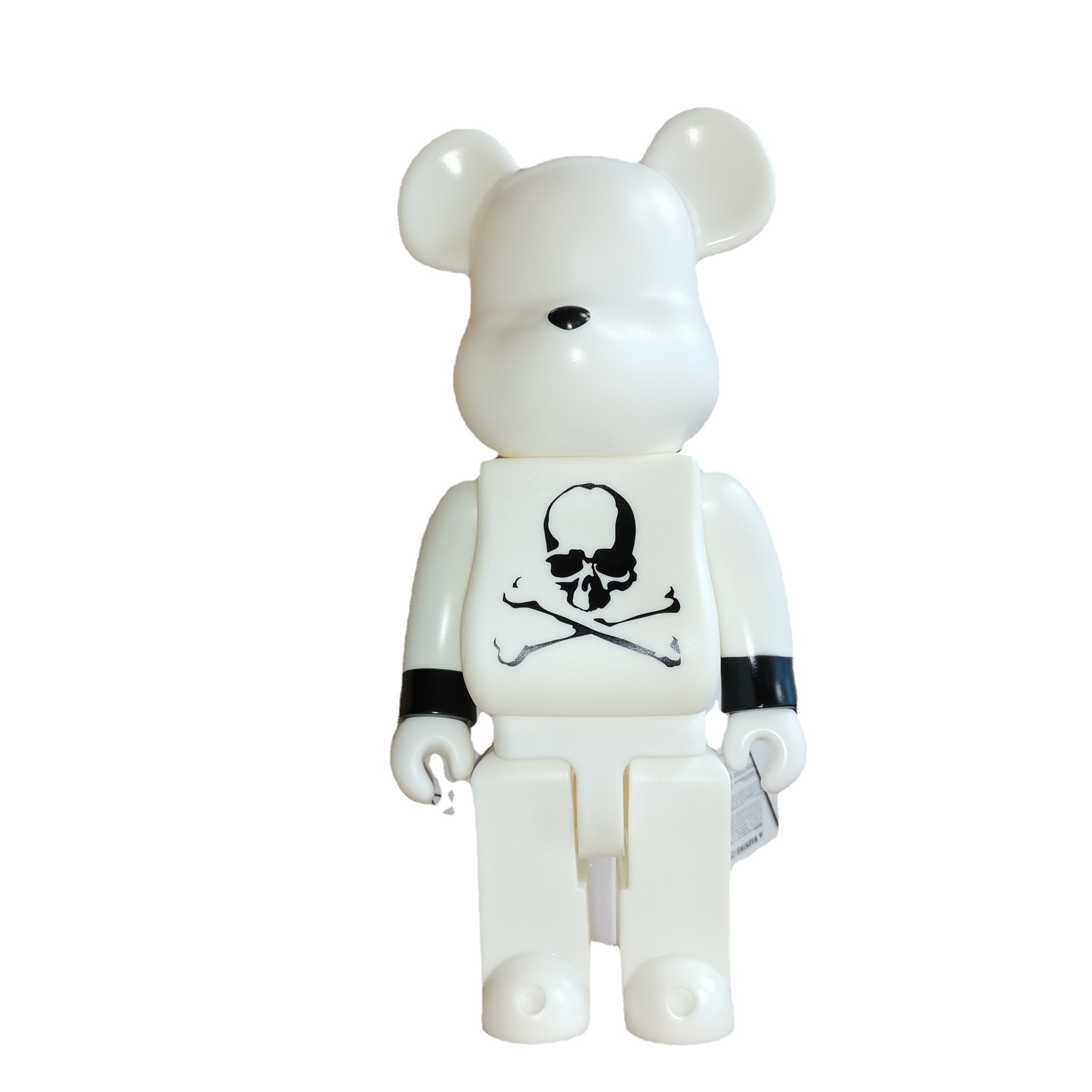 潮流手办bearbrick400%暴力熊mj骷髅头摆件积木熊黑白色关节熊