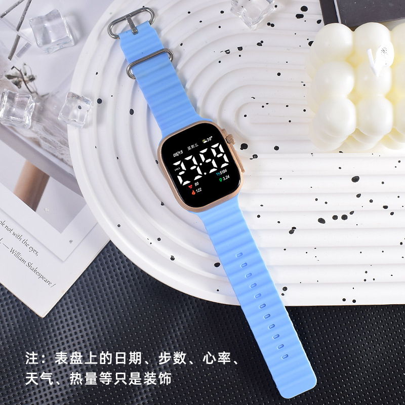 S8 Sports Style Electronic Watch Silicone Strap Electronic Watch Date Time Led Fashion Student Watch