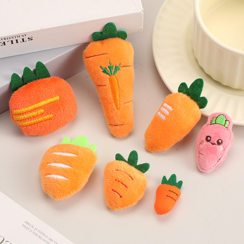 卡通胡萝卜胸针配件发夹发饰服装手工布艺辅料包包手机壳挂件批发