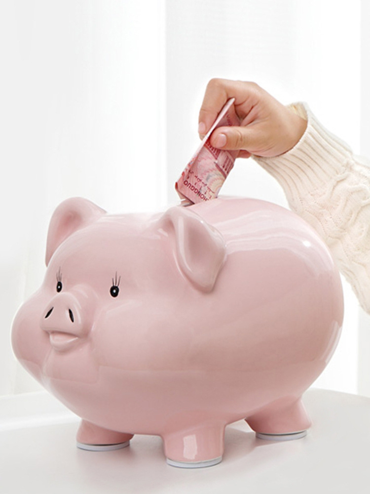 陶瓷存钱罐不可取 只进不出儿童家用大人零钱小猪可爱女生储蓄罐