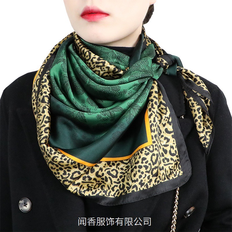 110 X110 Large Kerchief Internet Celebrity Hot Sale New Silk Satin Scarf Female Tensili Brocade Shawl New Quality Scarf