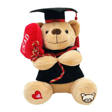 毕业公仔博士帽学士服泰迪熊毛绒玩具毕业熊玩偶大学礼物爱心熊