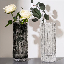 北欧轻奢简约透明玻璃花瓶鲜花水培富贵竹花器客厅餐桌装饰品摆件