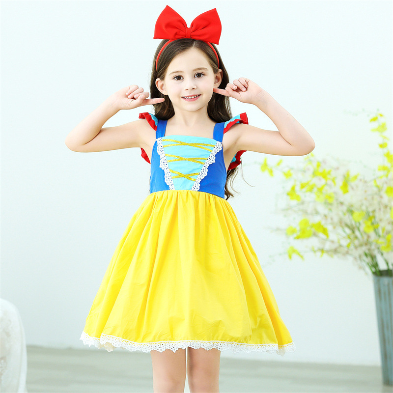 外贸白雪公主裙子儿童网纱蓬蓬裙夏季新款女童六一演出表演服批