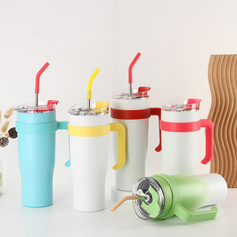 summer cold preservation large ice cup big mac 40oz handle cup good-looking large capacity gradient handle cup wholesale