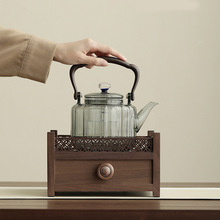 故宫文创新款高档电陶炉煮茶炉煮茶器胡桃木围炉煮茶煮茶壶家用