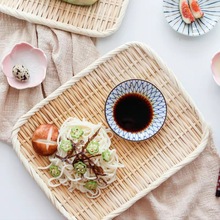 手工竹编水果盘 日式和风荞麦面冷面竹篮 沥水蓝 菜篓 零食干果盘