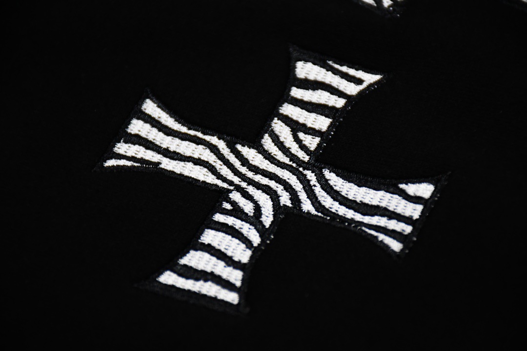 顶级版noah斑马纹刺绣logo十字架连帽衫高街男女宽松套头卫衣情侣