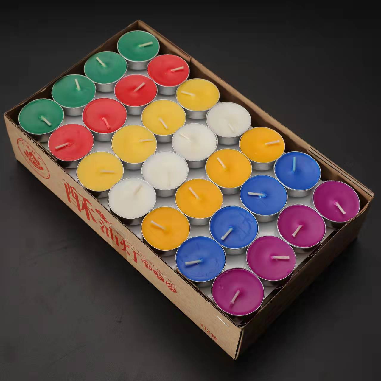 七彩莲花酥油灯供佛蜡烛4小时7个色宝莲花佛堂法会无烟植物酥油