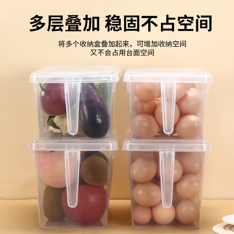 Kitchen Refrigerator Storage Box Sealed Crisper with Lid for Vegetables and Fruits Organize Fantastic Rectangular Egg Storage Box