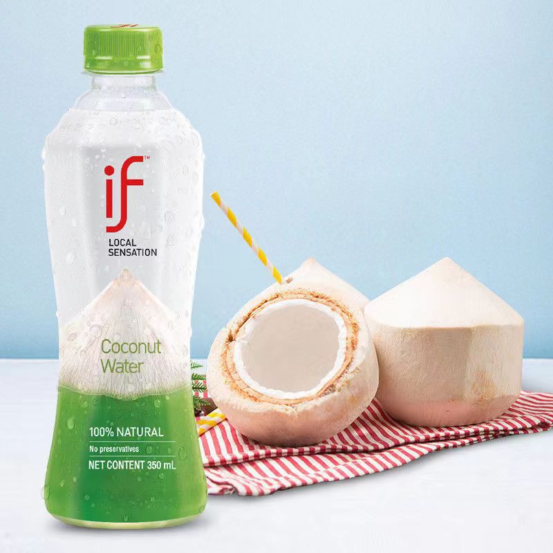 泰国进口if椰子水纯椰汁椰青饮品健身0脂网红饮料夏季饮料350ml
