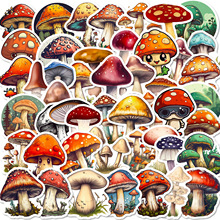 50张恐怖蘑菇贴纸跨境外贸潮流涂鸦防水旅行箱笔记本电脑装饰贴纸