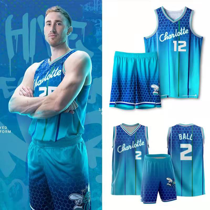 黄蜂队三球篮球衣男女2号 乌布雷12号新赛季城市版篮球服个性印号