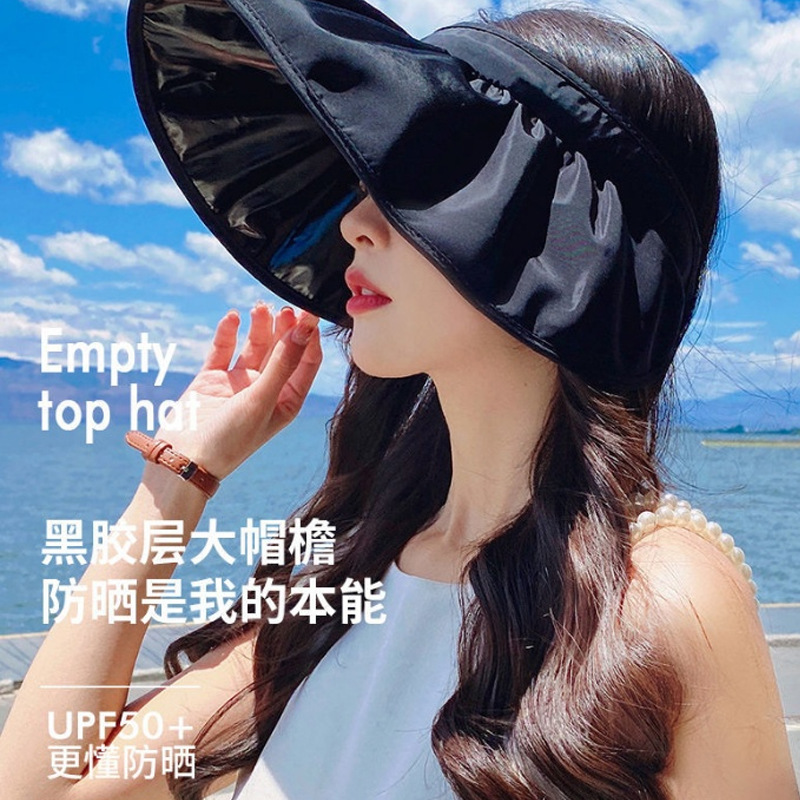 Women's Vinyl Shell-like Bonnet Topless Hat Dual-Use Headband Sun Protection Sun Hat Fisherman Beach Hat Sun Hat Wholesale