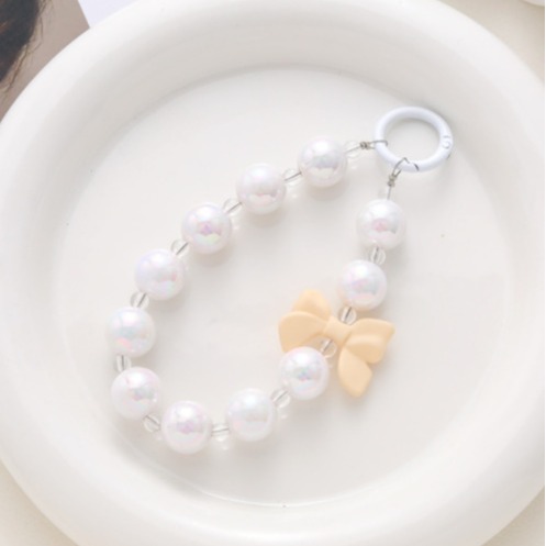 【无名蝴蝶结】马卡龙珠子挂件手机链小清新挂绳串珠可爱蝴蝶结珠