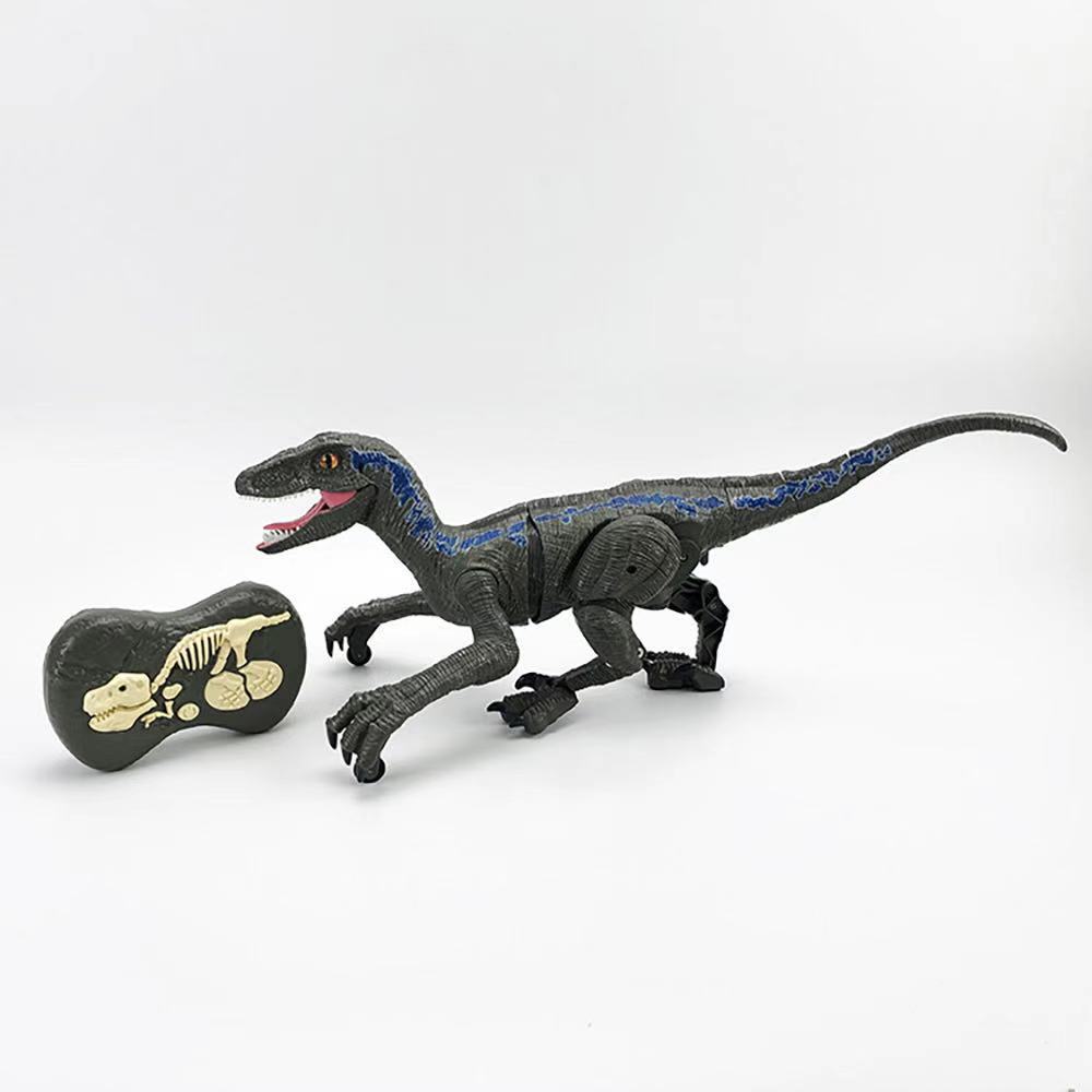 跨境45厘米大号恐龙玩具奔跑吼叫遥控电动智能迅猛龙男孩礼物