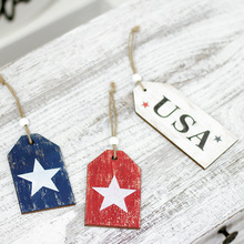 亚马逊跨境现货 美国独立日装饰品 五星字母木牌挂件派对礼物挂牌