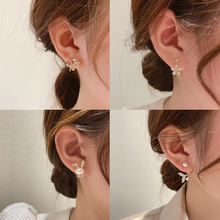 新款耳环气质批发S925气质珍珠耳环爱心复古耳环设计感百搭耳饰女
